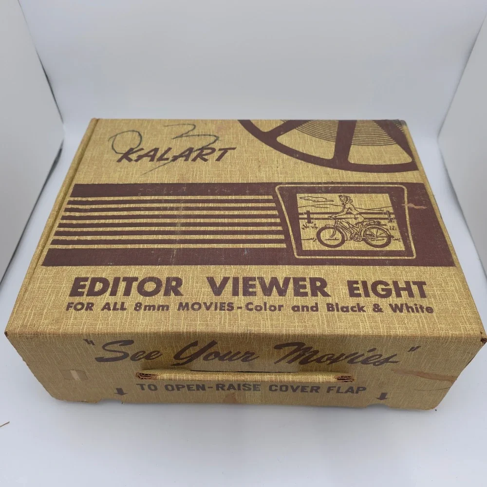 Kalart Editor Viewer Eight 8mm Film Movie Editor Brown Bakelite Wood Vintage Box